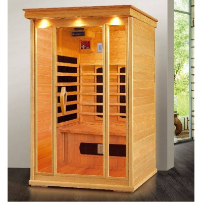 Canadian Hemlock Double Wall Solid Wooden Sauan Chinese Infrared Sauna